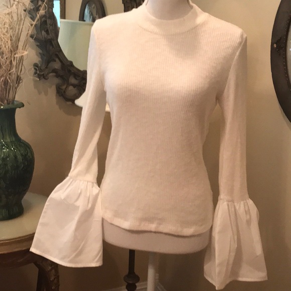 NWT White Bell Sleeve Ribbed Tunic InfinityRaine - Picture 7 of 7